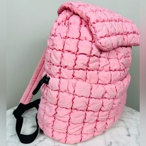 Malibu Hippie Pink Quilted Puffer Backpack